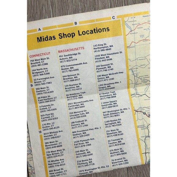 Lot Of 4 Vintage 1960s-70s New England Road Maps Gulf Sunoco Midas Maine Boston - Picture 6 of 11